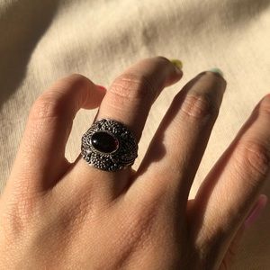 Sterling Silver Garnet Ring